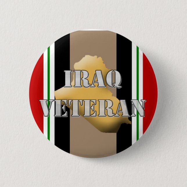 Iraq Veteran 6 Cm Round Badge (Front)