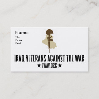 Iraq Veterans Against the War Business Cards