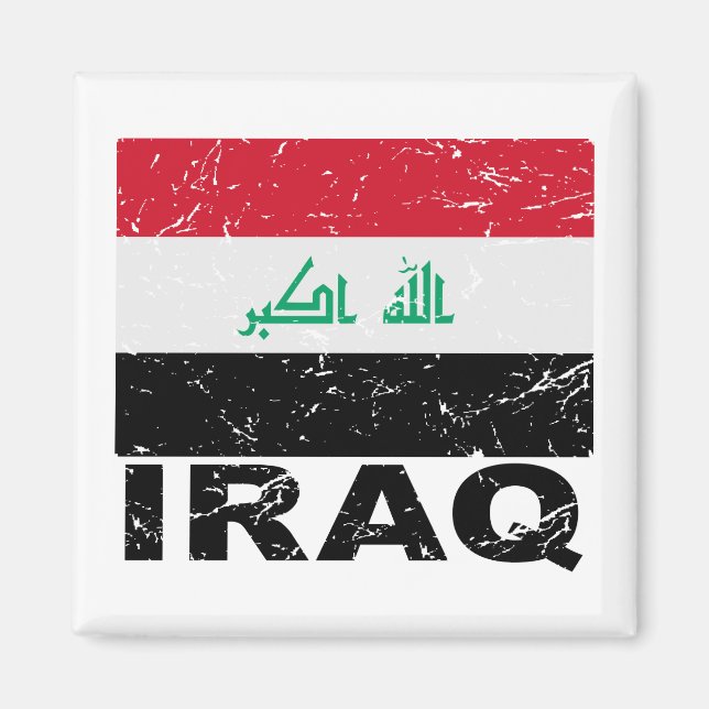 Iraq Vintage Flag Magnet (Front)