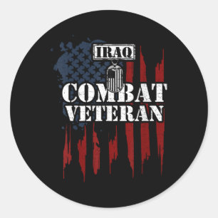 Iraq War_ Iraq Combat Veteran - Veteran Sayings  Classic Round Sticker