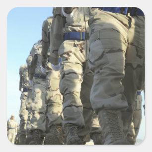 Iraqi air force recruits march square sticker