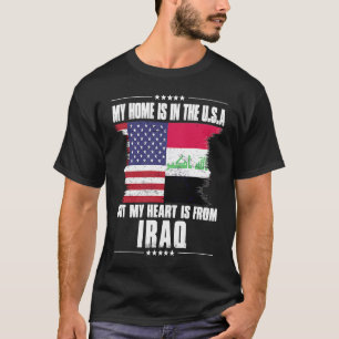Iraqi American Patriot Grown Proud Home Heart USA T-Shirt