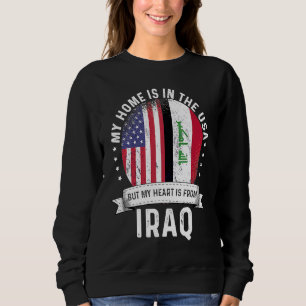 Iraqi American Patriot Grown Proud Home USA Flags Sweatshirt