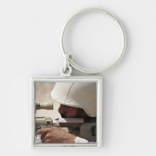 Iraqi Army Sergeant sights in down range Key Ring