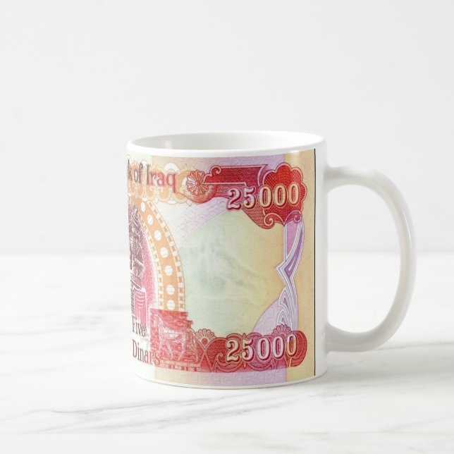 Iraqi Dinar 25,000 Coffee Mug - Iraq Tea cup (Right)