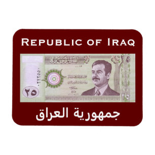 Iraqi Dinar with Saddam Hussein Magnet