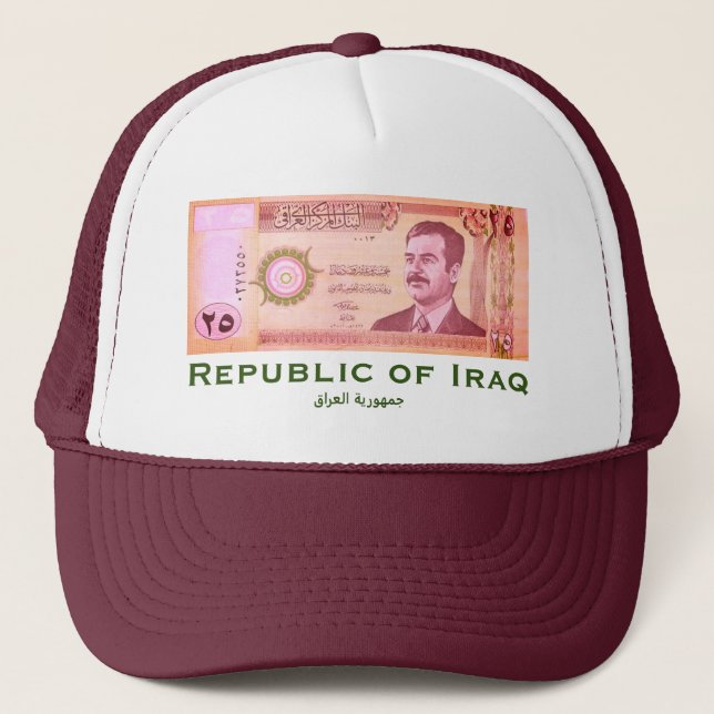 Iraqi Dinar with Saddam Hussein Trucker Hat (Front)