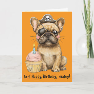 irate French Bulldog Birthday Celebration Card