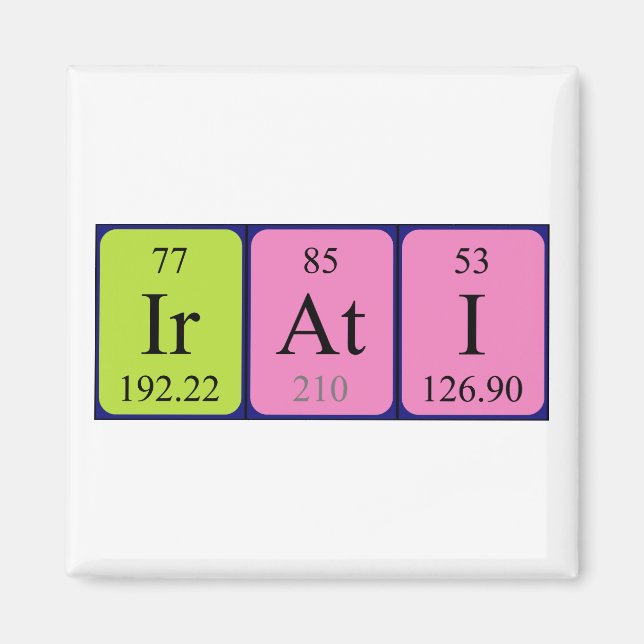 Irati periodic table name magnet (Front)