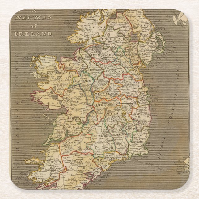 Ireland 8 square paper coaster (Front)