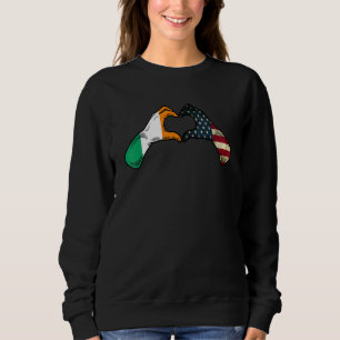 Ireland American USA Flag - USA Irish Heart_1 Sweatshirt