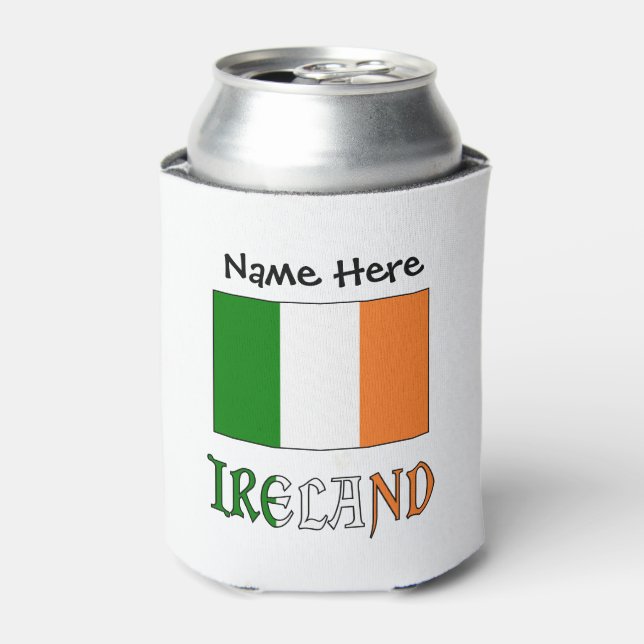 Ireland and Irish Flag Personalised  Can Cooler (Can Front)