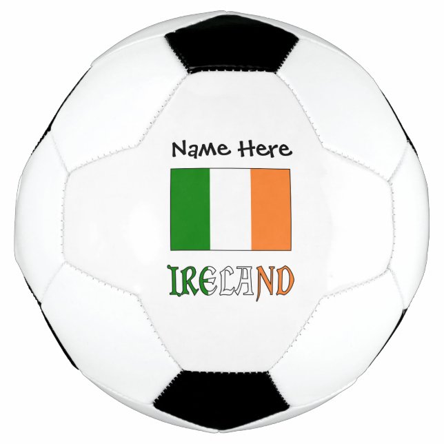 Ireland and Irish Flag with Your Name Soccer Ball (Front)