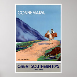 Ireland Art Connemara Travel Poster Irish Print