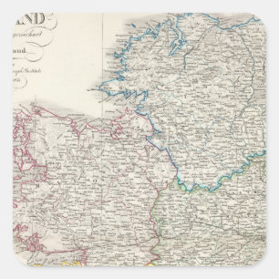 Ireland Atlas map Square Sticker