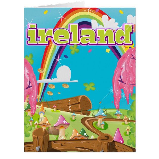 Ireland Cartoon Travel print. (Front)