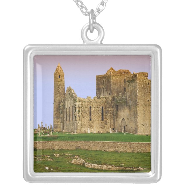 Ireland, Cashel. Ruins of the Rock of Cashel Silver Plated Necklace (Front)