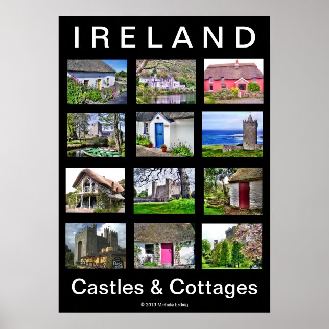 IRELAND Castles & Cottages Poster (Front)