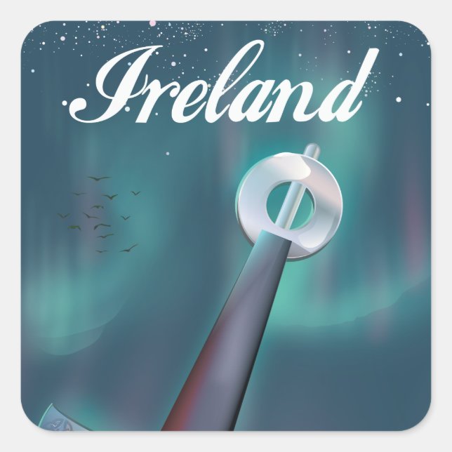 ireland celtic sword square sticker (Front)