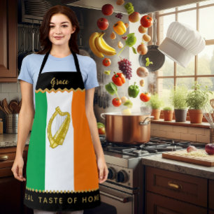 Ireland Chefs Apron, Harp, Irish Flag Apron