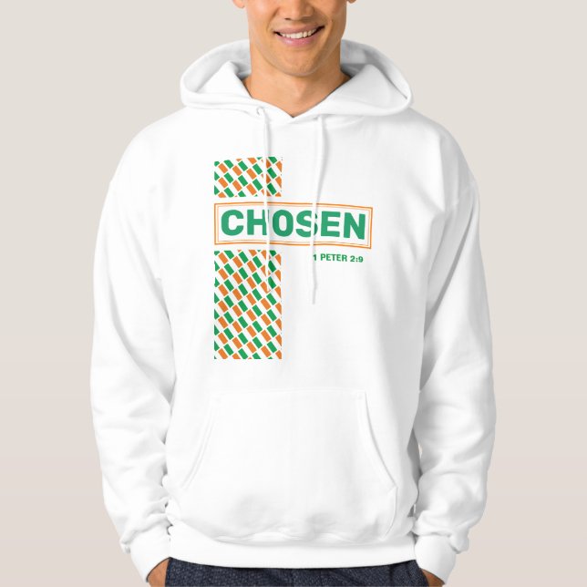 IRELAND Christian Custom CHOSEN St Patrick's Day Hoodie (Front)