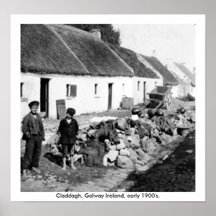 Ireland - Claddagh village early 1900's Galway Poster