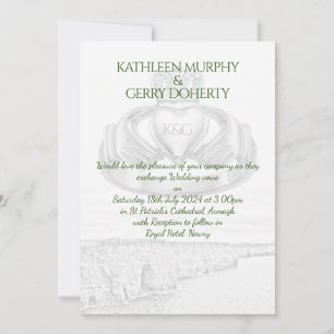Ireland Cliffs of Moher & Irish Claddagh Ring Invi Invitation