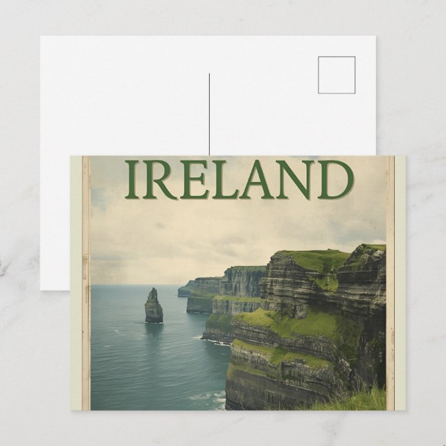 Ireland Cliffs of Moher Vintage Travel Postcard (Front/Back)