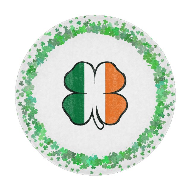 Ireland Clover Saint Patrick's Day Cutting Board (Front)