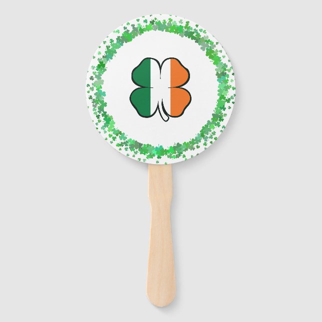 Ireland Clover Saint Patrick's Day Hand Fan (Front)