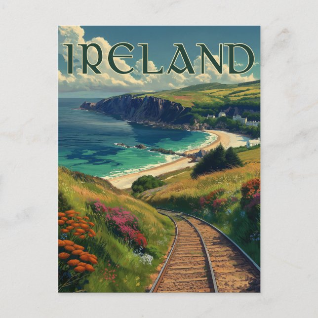 Ireland Coastline Vintage Travel Postcard (Front)