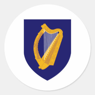 Ireland country coat arms symbol emblem  classic round sticker