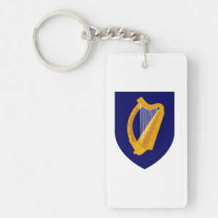 Ireland country coat arms symbol emblem lyre lira key ring