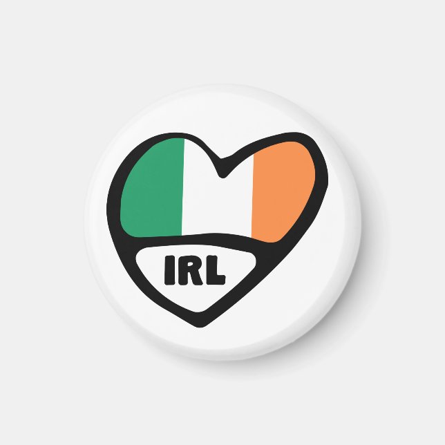 Ireland Country Code Flag Heart, IRL Magnet (Front)