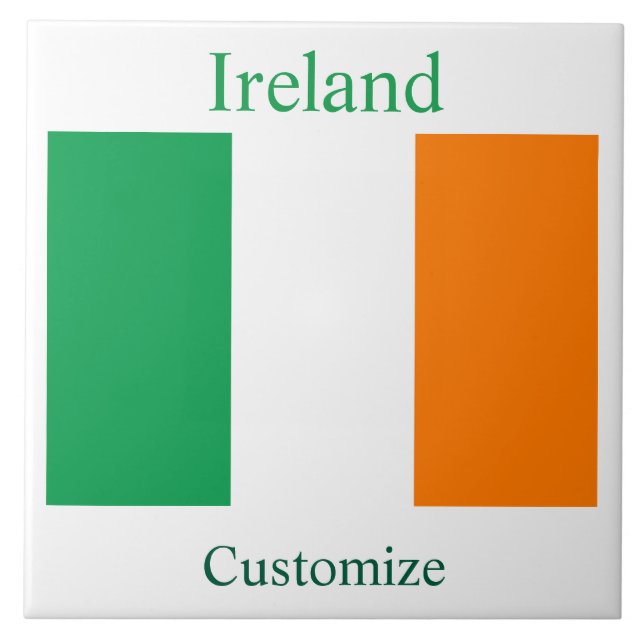 Ireland Country Flag Thunder_Cove Ceramic Tile (Front)