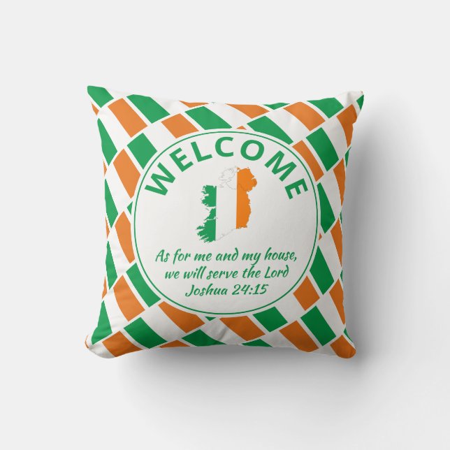 IRELAND Custom Christian Welcome Cushion (Front)