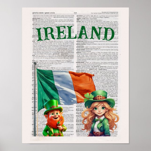 IRELAND -- Dictionary Page Art Poster (Front)