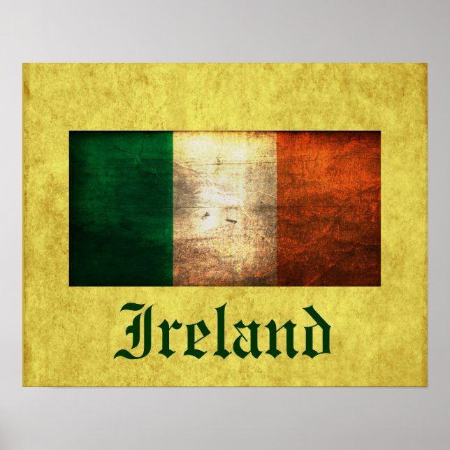 Ireland Distressed Flag Poster (Front)