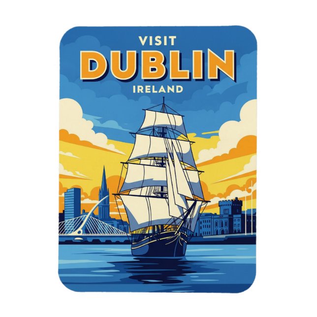 Ireland Dublin Tall Ship Magnet (Vertical)