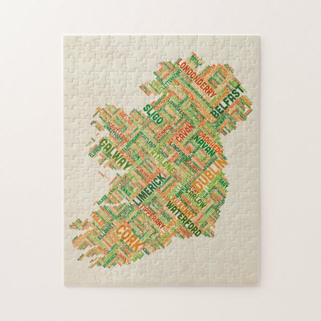 Ireland Eire City Text map Jigsaw Puzzle (Vertical)