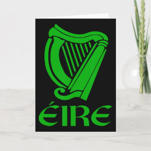 Ireland Eire Eireann Irish Pride Gaelic Harp St Pa Card