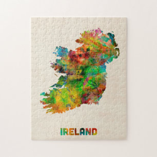 Ireland Eire Watercolor Map Jigsaw Puzzle