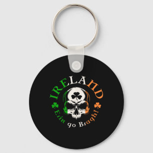 Ireland Erin Go Bragh Colours Skull Key Ring