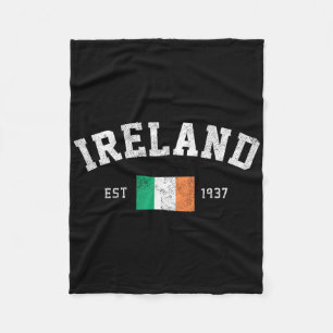 Ireland Est. 1937 Irish Flag Independence Day For Fleece Blanket