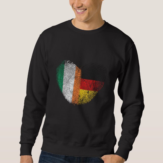 Ireland Fingerprint for Proud German-Irish Sweatshirt (Front)