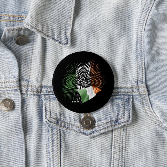 Ireland flag 7.5 cm round badge (In Situ)