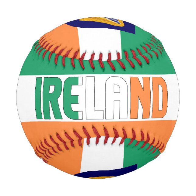 Ireland Flag and Coat of Arms Patriotic Baseball (Front)