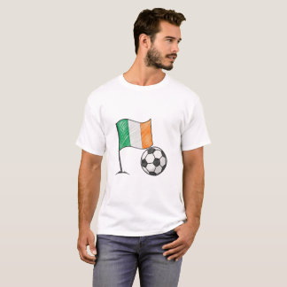 Ireland flag and crayon-style soccer ball T-Shirt