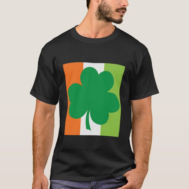 Ireland Flag C St Patricks Day Irish American T-Shirt (Front)