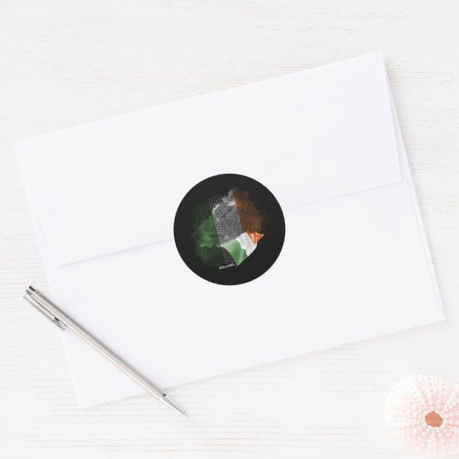 Ireland flag classic round sticker (Envelope)